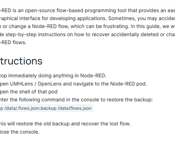 How to Recover Accidentally Deleted or Changed Node-RED Flows