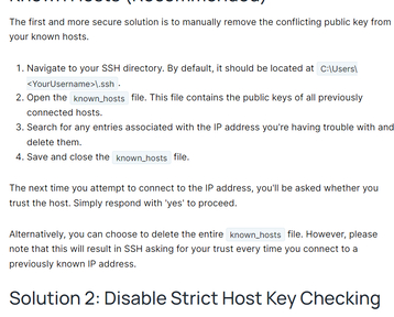 Resolving "Remote Host Identification has changed" error when using SSH