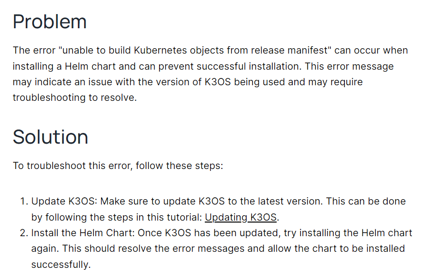 Troubleshooting "Unable to Build Kubernetes Objects" Error When Installing Helm Chart