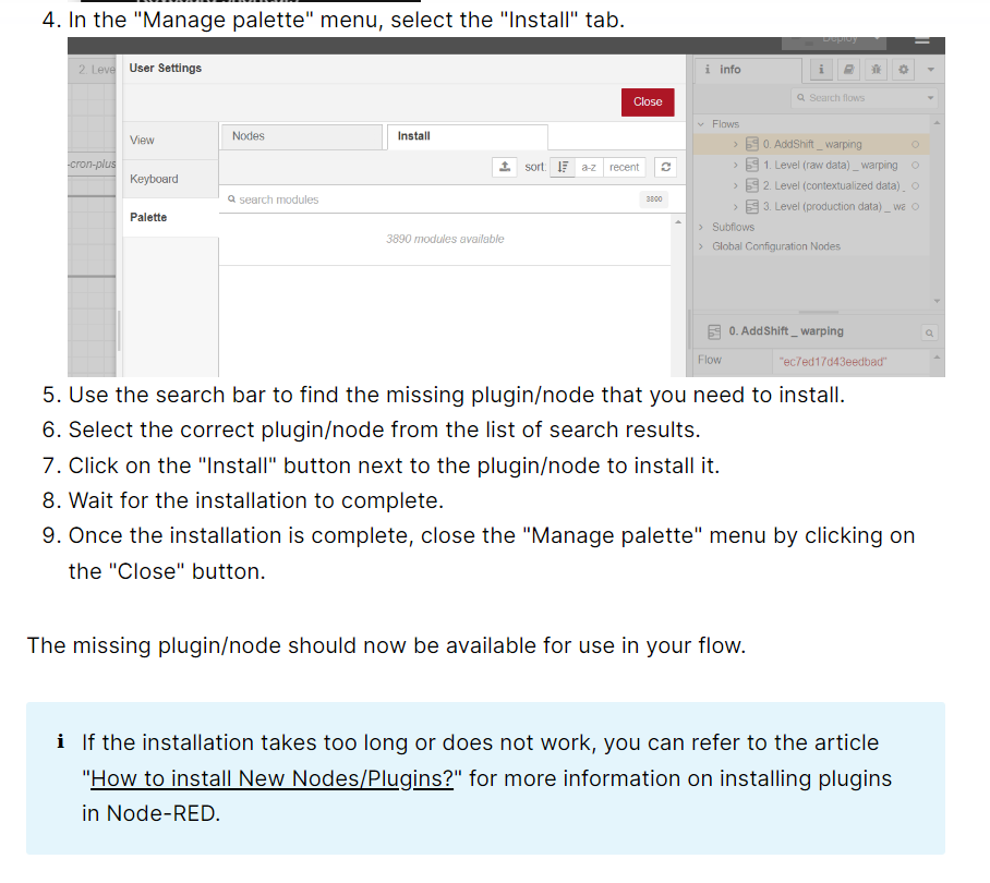 How to Get Missing Plugins in Node-RED
